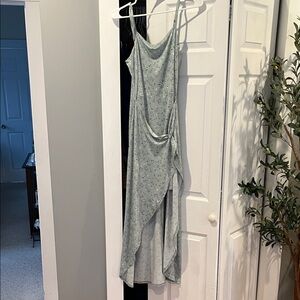 No Boundaries Asymmetrical Light Blue Dress